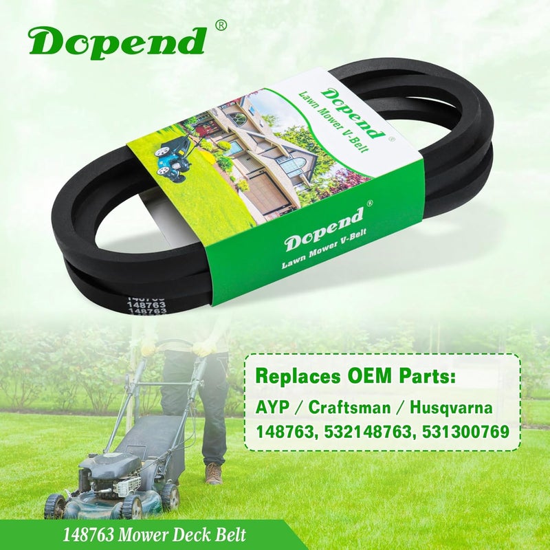 Dopend 532148763 148763 Mower Deck Belt 5/8'' x 86'' for Craftsman, Husqvarna YTH180, YTH1746, GT200, GTH200, GTH225 Lawn Tractor Riding Mower, Replaces 148763 Craftsman Deck Belt 532148763, 531300769 - Image 3